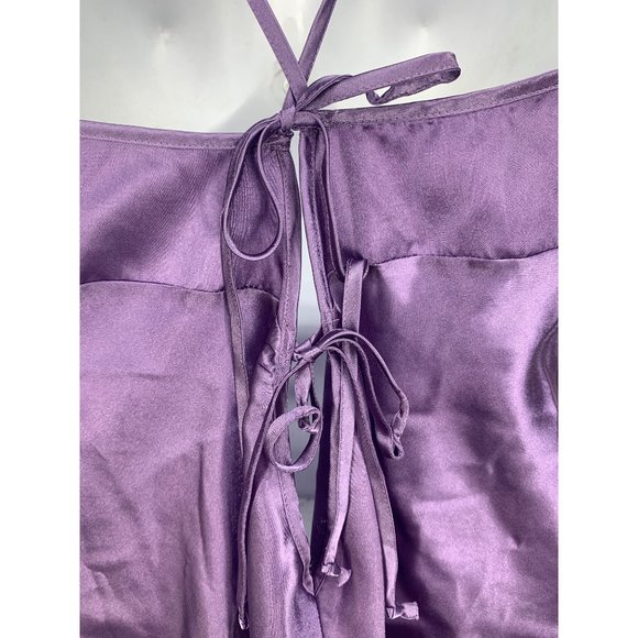 Avon Purple Satin Lace Size 1X Crossback‎ Sleep Top - Picture 3 of 7
